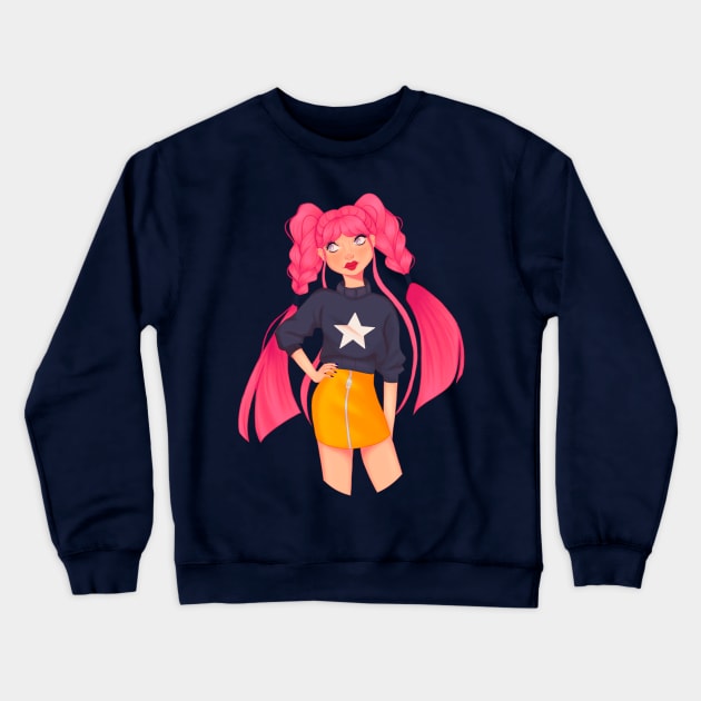 Pink girl Crewneck Sweatshirt by Duendeartist 